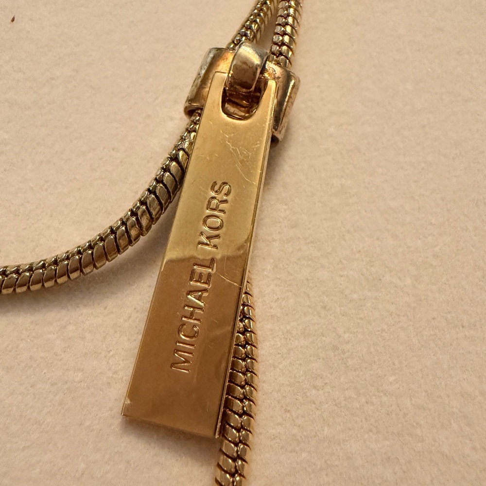 Michael Kors Gold Zipper Necklace